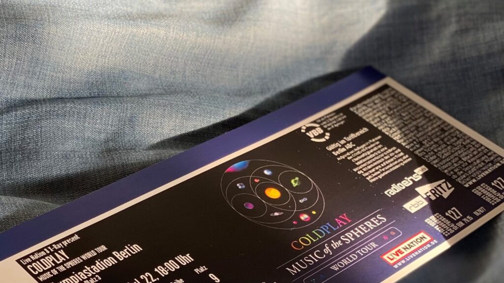 Ticket für Coldplay-Konzert 2022